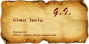 Glanz Ipoly névjegykártya